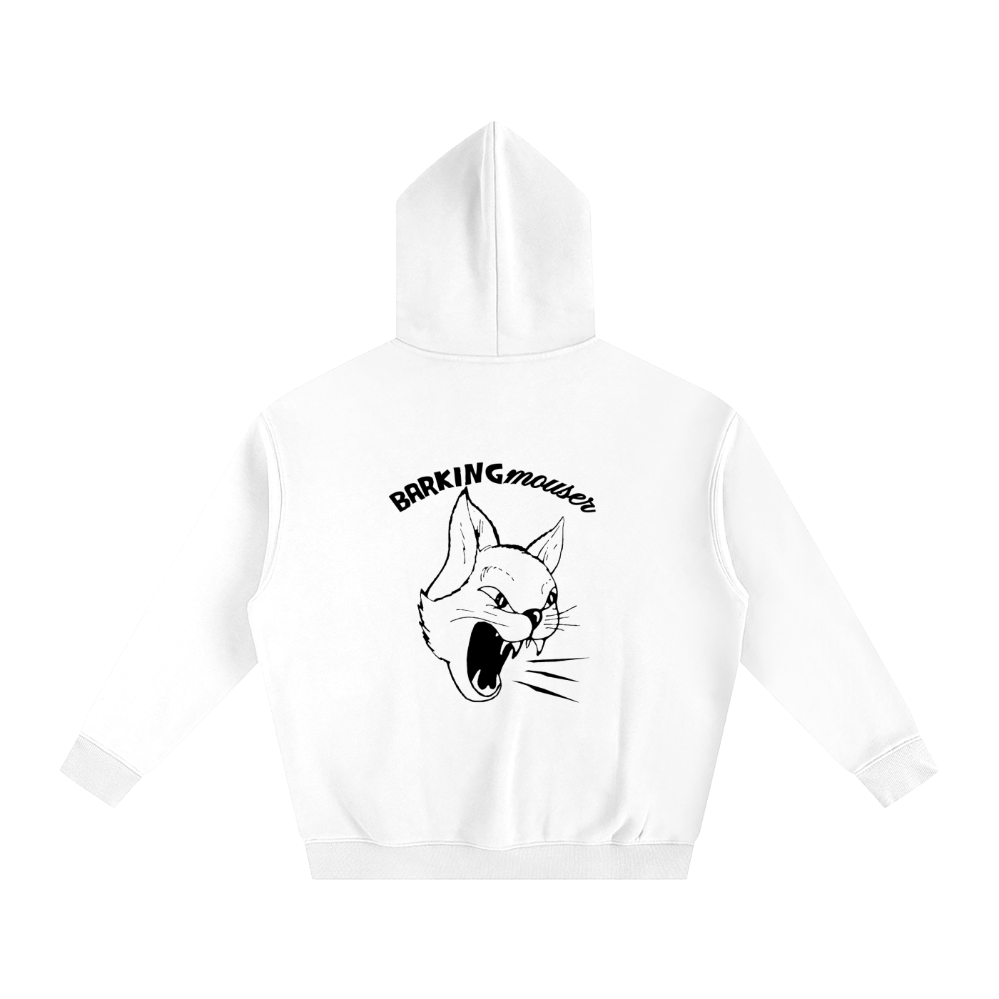 CORE Black Logo Oversize Fleeced White Hoodie