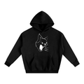 CORE White Logo Oversize Fleeced BLACK Hoodie